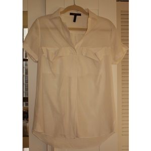 BCBGMaxAzria Short Sleeve, Button Down Top Size XS